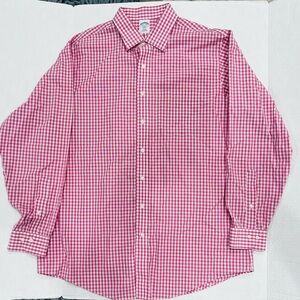 Brooks Brothers Pink Gingham Dress Shirt